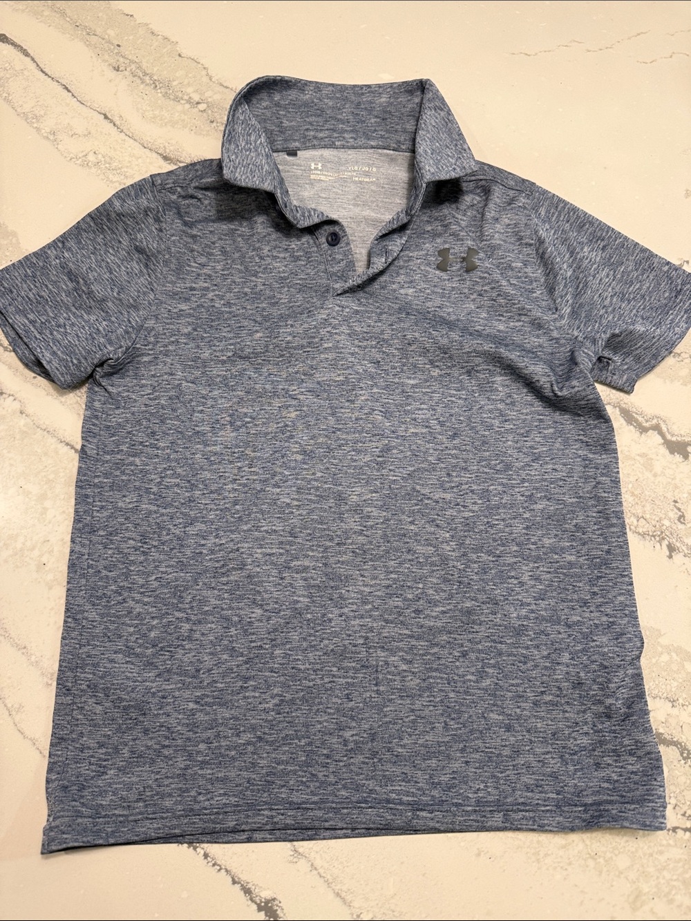Under Armour kids Heathered Blue Polo Shirt